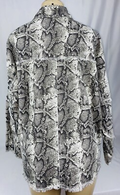 Veste Zara Femme à Manches Longues - Motif Serpent, Style Jean Jacket, Taille L, NEUVE AVEC ÉTIQUETTES