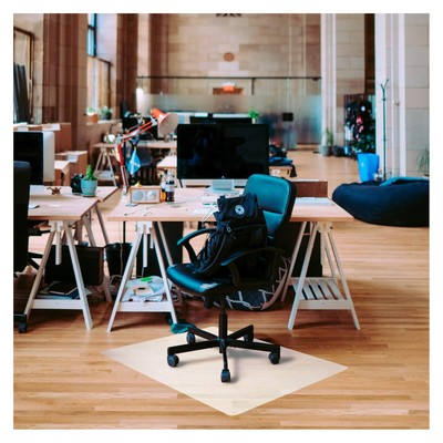 Ecotex Polypropylene Anti-Slip Chair Mat for Hard Floors, 45'' x 53'', Translucent