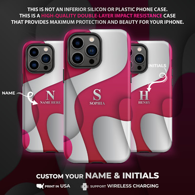 Pink Gradient Unique Custom Gift Personalized Case for iPhone 14 Pro Max + 13 12