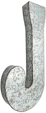 Huge 20" Metal Letter Hanging Wall D cor, Galvanized Metal with Rusted Edges