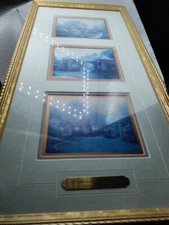 Memories of England Lithograph by Thomas Kinkade 9x19 framed 3  prints 5.5"x4"ea