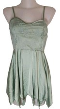 Y2k Style Womens Green Babydoll Milkmaid Fairycore Whimsigoth Mini Dress Sz M
