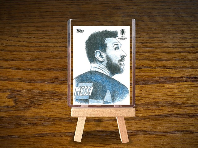 Lionel Messi 2024 Topps Chrome UEFA Euro Sketch Card by Todd Aaron Smith - RARE!
