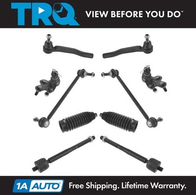 TRQ 10 Piece Steering & Suspension Kit Control Arms Tie Rods Sway Bar End Links