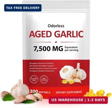Aged Garlic Extract Capsules, 300 Softgels Odorless Garlic Supplement for Daily