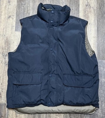 Vintage Cabelas Goose Down Parka Vest Jacket Mens XL Tall Navy Blue Hunting 90s