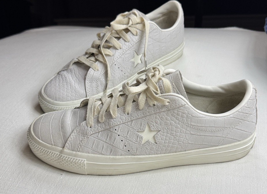 Converse White Star Crocodile Pattern Leather Men… - image 2