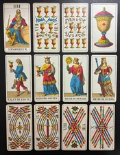 Lot of 12 Vintage Swiss Deck Tarot Cards by A.G. Müller circa 1960's Very Good+
