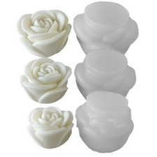 3PCS Flower Aromatherapy Candle Silicone Mold Rose Handmade Aromatherapy4123