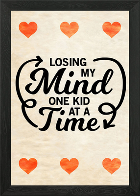 #ad LOSING MY MIND HEARTS Framed Wall Art Poster Canvas Print Picture GBP 34.95