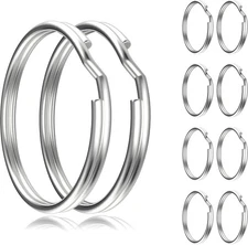 10Pcs 1" 304 Stainless Steel Key Rings, Rust-Resistant Split Keyrings