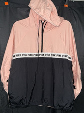 Victoria  s Secret PINK Windbreaker 1/4 Zip Hoodie JACKET SIZE XS/S PRE OWNED