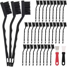 Mini Nylon Brush Set with Wire Bristle for Cleaning Welding Slag and Rust, Curve
