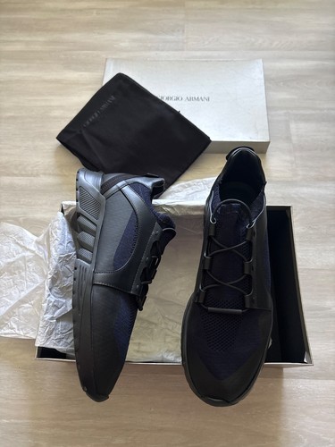$975 New Authentic Giorgio Armani Extra Light Men Sneakers UK 10 Fits US 11-11.5