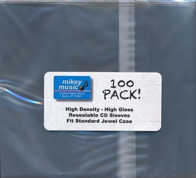 Shiny CD Sleeves! Poly OPP CD Resealable-Pack of 100! Fit Standard Jewel Case!!
