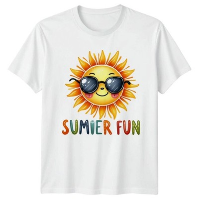 Sommer Spaß Sonne Cartoon Wetter Herren T-Shirt Damen Tee Grafik Oberteil...