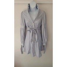 Ted Baker pinstripe power collar womens midi shirt dress UK size 8 brand new 