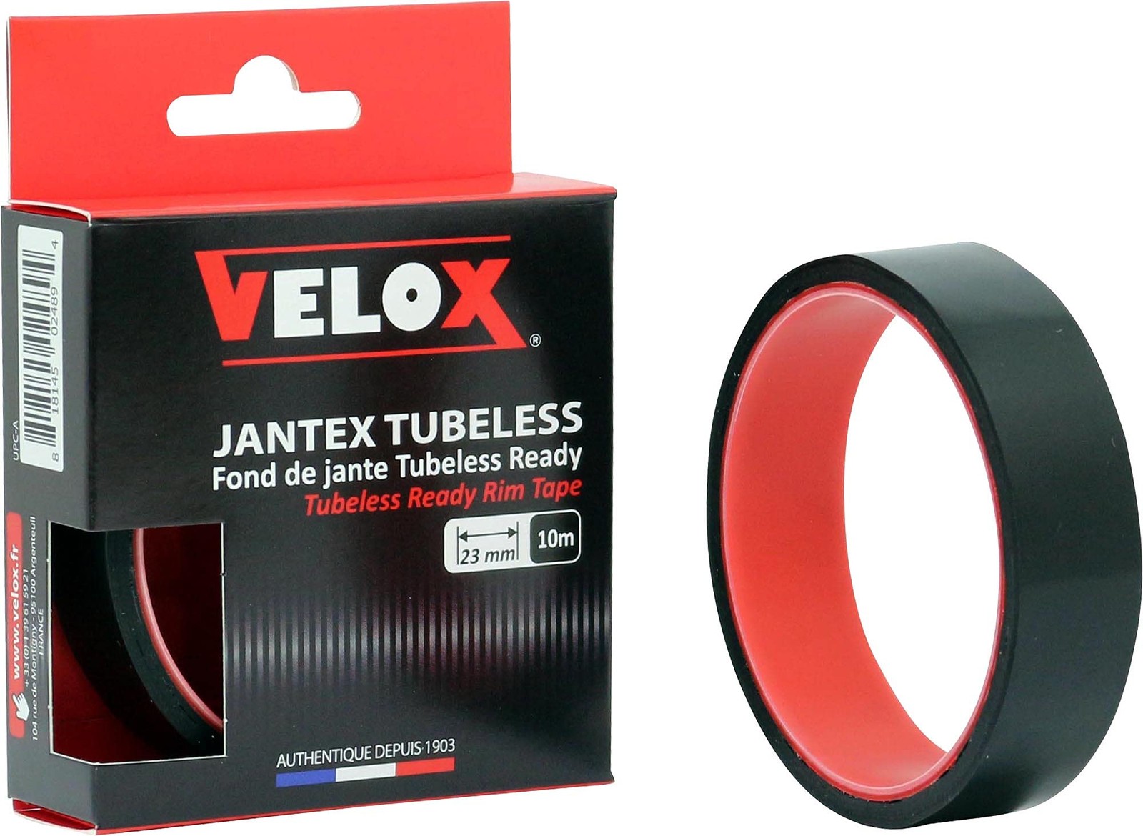 Velox Jantex Tubeless Felgenband, Schwarz, 23 mm x 10 m