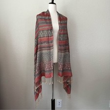 NWOT Gift from Jerusalem 100 Cashmere Fringe Scarf