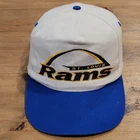 Vintage St. Louis Rams Hat Snapback White Blue 90s Y2K NFL Football One Size