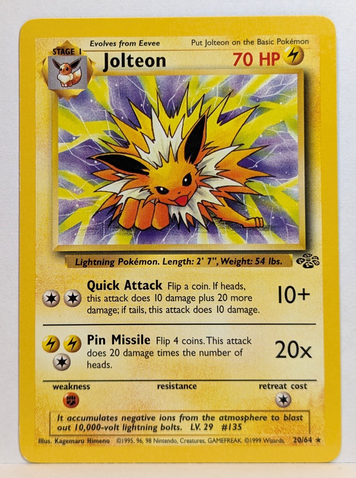 Pokemon Jolteon Jungle 20/64 LP/NM