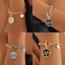 925 Silver Plated Cute Tree OT Love Hug Love Couple Anklet Bracelet Beads Gift