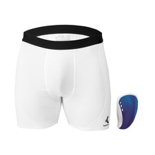 Mueller Flex Shield Cup with Support Shorts: Youth Large Blue 