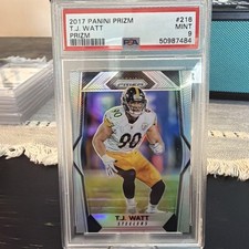 2017 PRIZM T.J. WATT PSA 9 - SILVER RC # 216 STEELERS