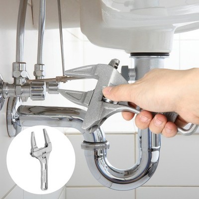 2 Pcs Universal Adjustable Wrench Multi-function Pipe Short Handle Spanner