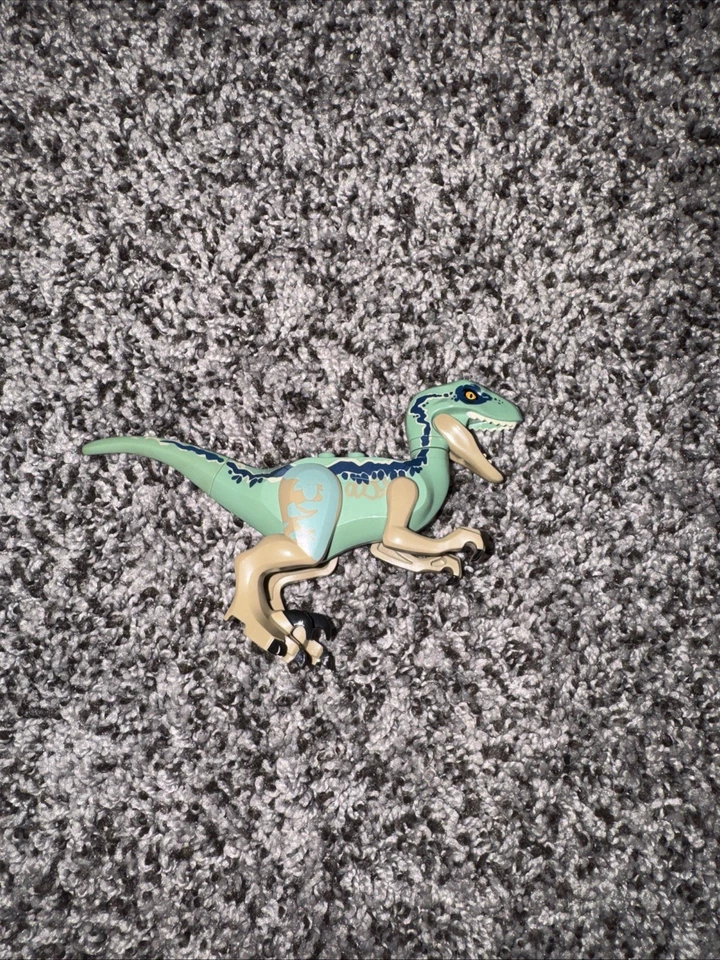LEGO Dark Tan Dinosaur Raptor / Velociraptor con Espalda Verde Arena Jurassic World Foto 2 de 2