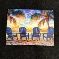 LIQUIDATING-Leanin’ Tree Any Occasion Blank Greeting Note Card (Beach Sunset)