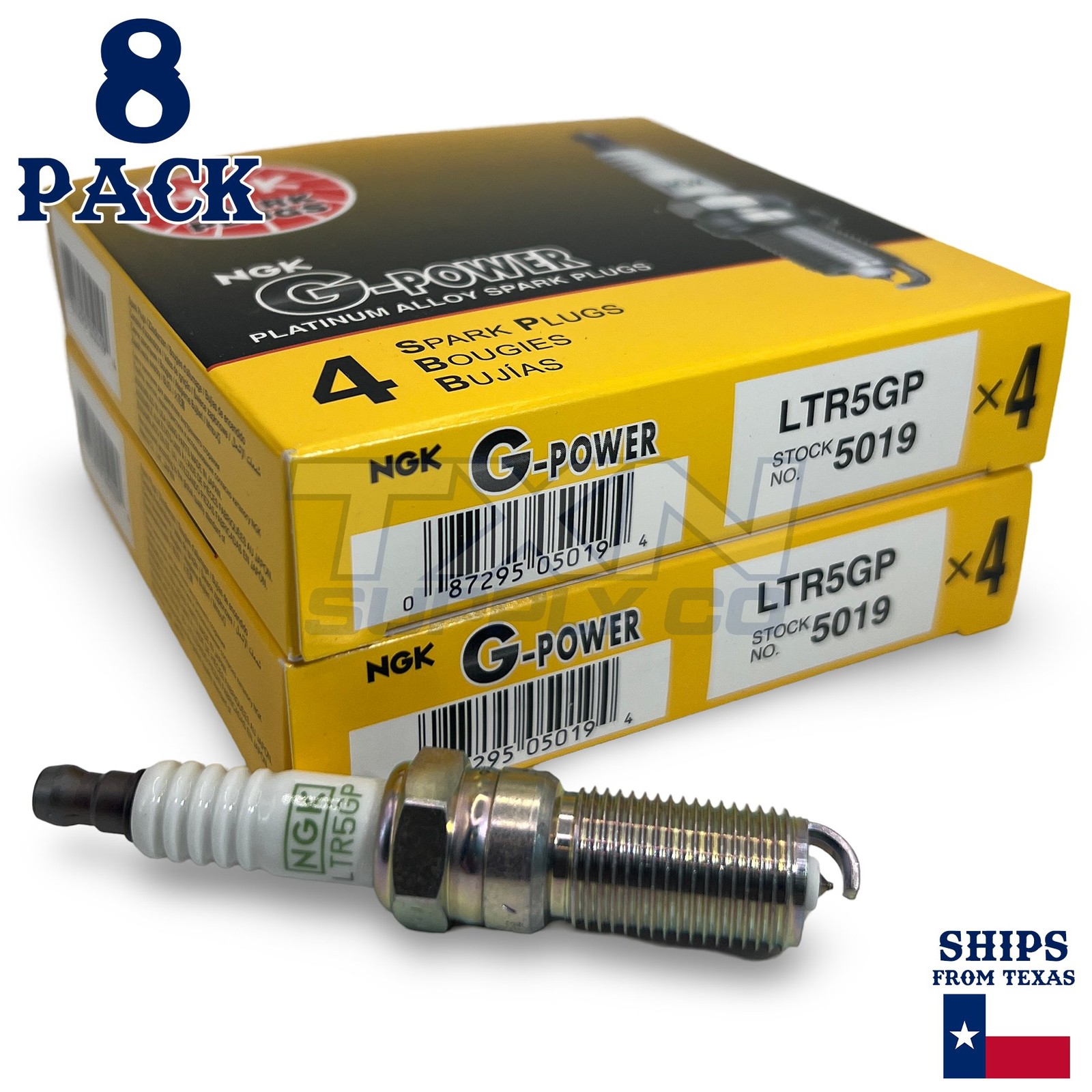 8 Pack NGK G-Power 5019 Spark Plugs LTR5GP