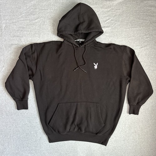 Playboy Missguided Sweatshirt Women 2XL - SZ 4 Black Pink Oversized Hoodie - Picture 2 of 14