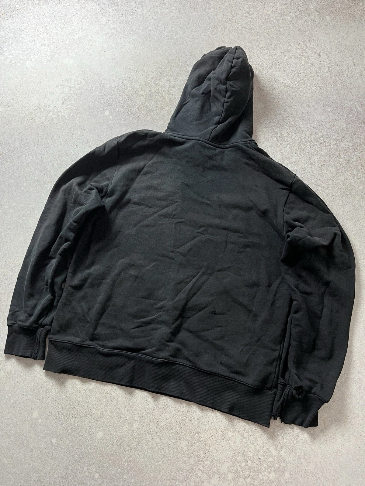 Supreme Spain Felpa con Cappuccio Distressed Manica Grande Logo Nero Taglia M