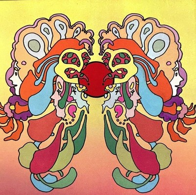 Peter Max Original 60s Psychedelic Illustration Framed Card   Peter Max p