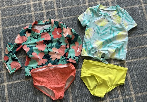 Lot of 2! Carter’s Toddler Girl Size 18 Months Two Piece Bathing Suits Swim
