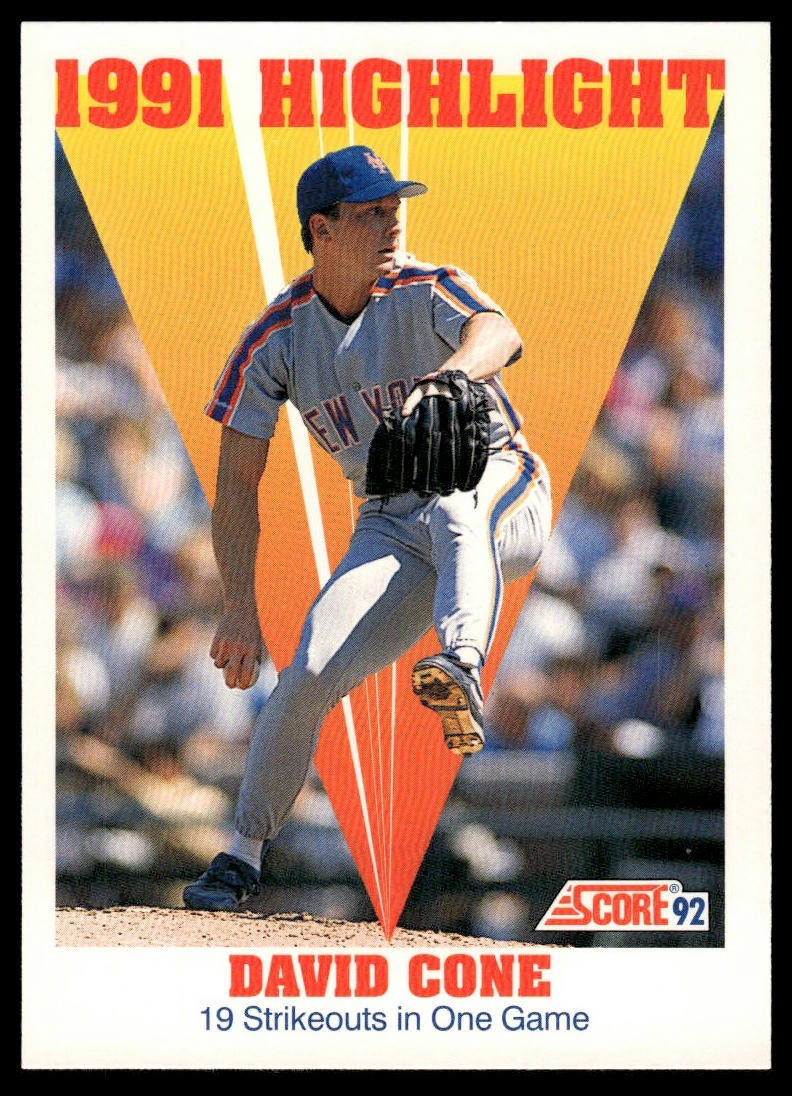 1992 Score #795 David Cone Mets Highlight