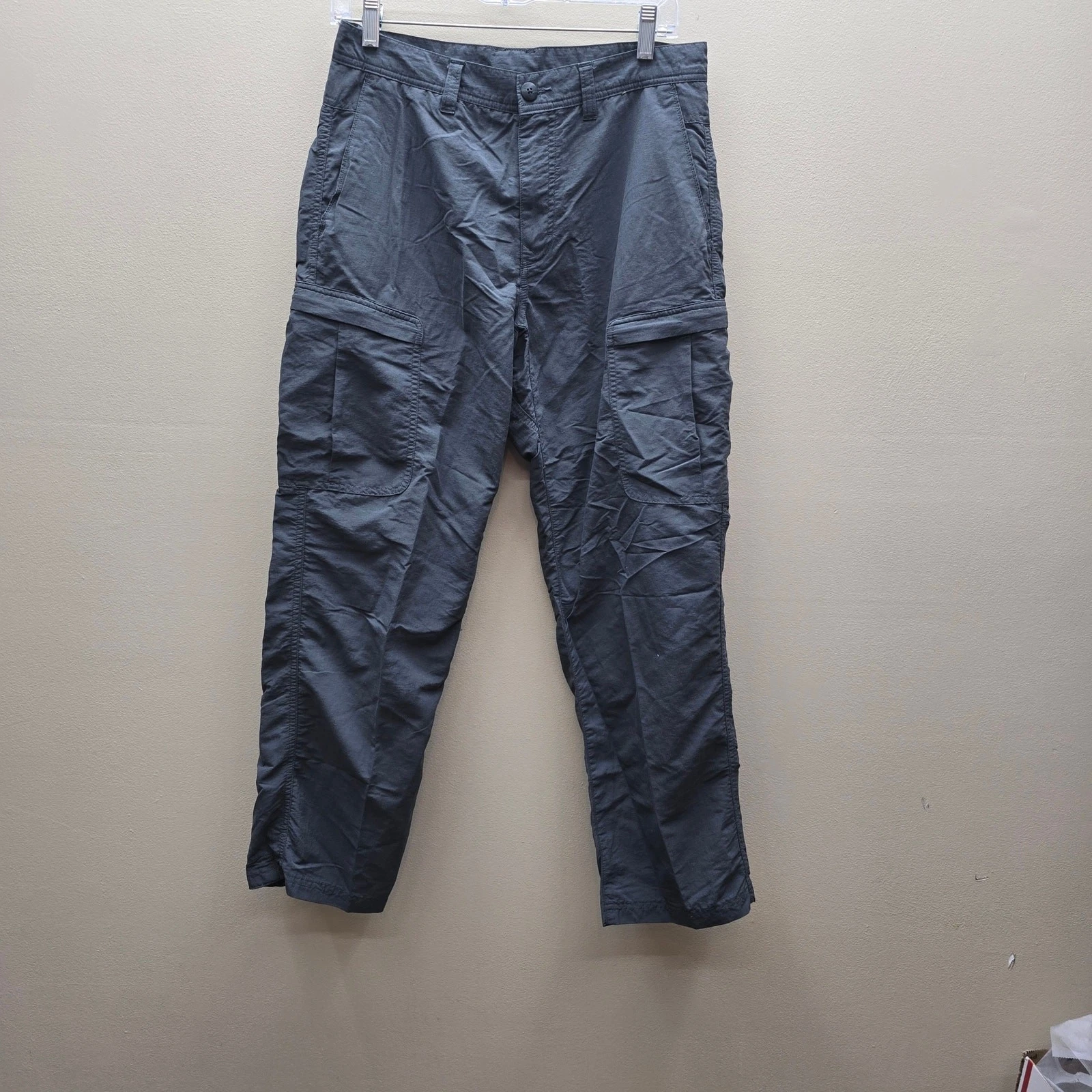 REI Straight Leg Cargo Pants Pockets Outdoors Hiking Camping Dark Gray 32x30