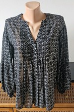 Image of Mint Velvet Black Foil Print Long Sleeve Oversized Blouse Size XS