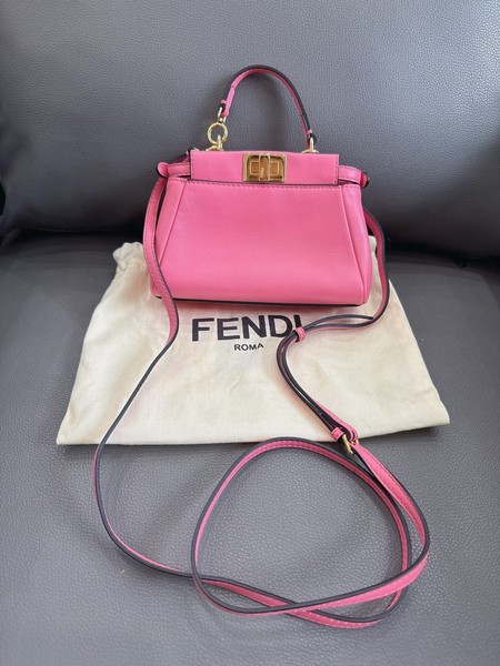 Authentic Fendi Peekaboo Micro Bag – Smooth Leather in Pink
