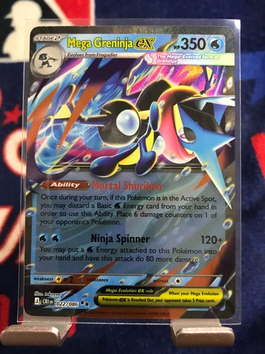 Mega Greninja ex 22/86 Double Rare Pokemon Chaos Rising ME04 NM