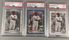 2020 Bowman Draft Jordan Walker RC #BD57~Base + Chrome + Sapphire ~ PSA 10