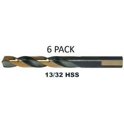 Alfa Tools BBML74223 13/32 HSS Blitz Bit Mechanic's Length Drill Bit - 6 PACK