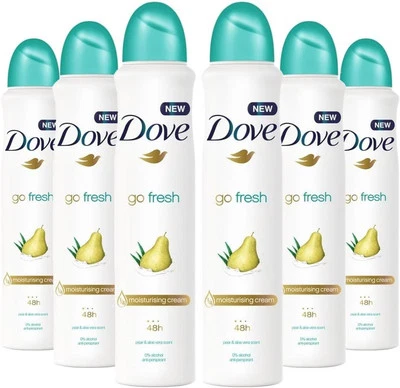 Dove Go Pear and Aloe Vera Scent Deodorant Spray 250ml - Pack of 6