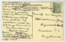 Aden Yemen 1911 GB used in 'Paquebot Aden' postmark on King EDVII 1/2p, 'Egyptia