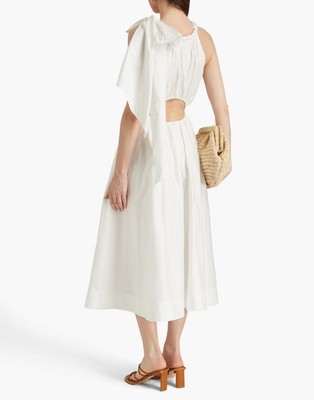 knee length dresses for ladies AJE Women's Zorina Tie Midi Dress  Saint Bernard