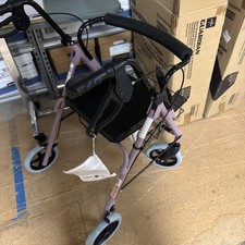 Medical Foldable Lightweight Rollator Walker With Wheels, Seat, and Storage Bag