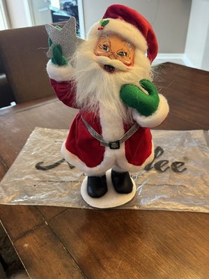 Annalee Dolls 10'' Silver Sparkle Santa Christmas Decoration Holiday Decor