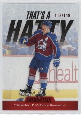 2024-25 Upper Deck Credentials That's a Hatty Red 113/149 Cale Makar #TH-CM 16fy