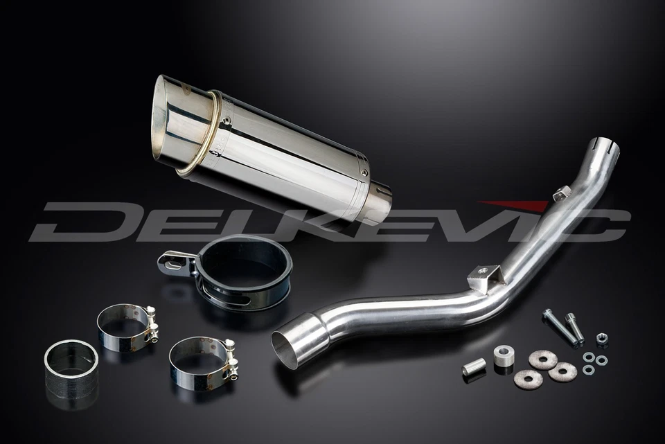 Escape Delkevic Deslizable con Silenciador Redondo de Acero Inoxidable de 8" para DRZ400 Foto 3 de 4